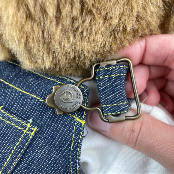 Vermont Teddy Bear Brown Stuffed Animal Denim Overalls - Picture 3 of 8